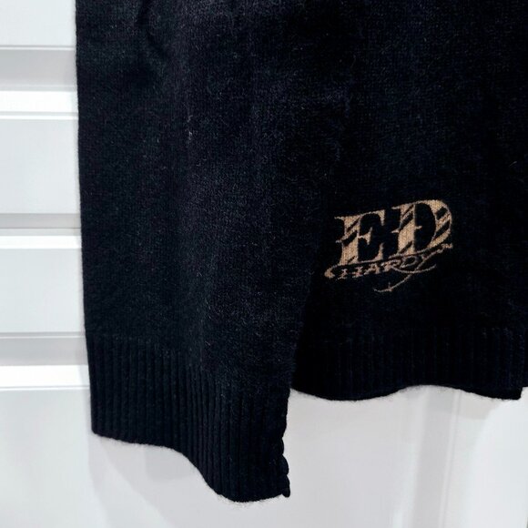 Ed Hardy Vintage Intarsia-Knit Tiger Logo Cashmere Jumper - Picture 5 of 15